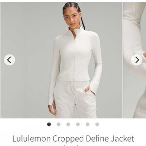 Lululemon Crop Define Jacket Size 8 Bone color